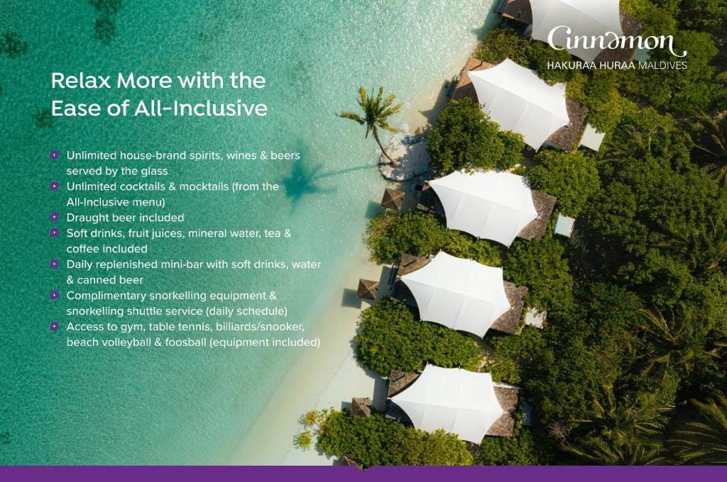 Cinnamon Hakuraa Huraa Maldives - All Inclusive - Adults Only - Complimentary Domestic Flight Return for 2 pax on 7 nights or more stays valid to 31 Oct 2027 — 3